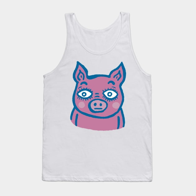 Laugh Out Loud with This Funny Pig Design! Tank Top by Douwannart